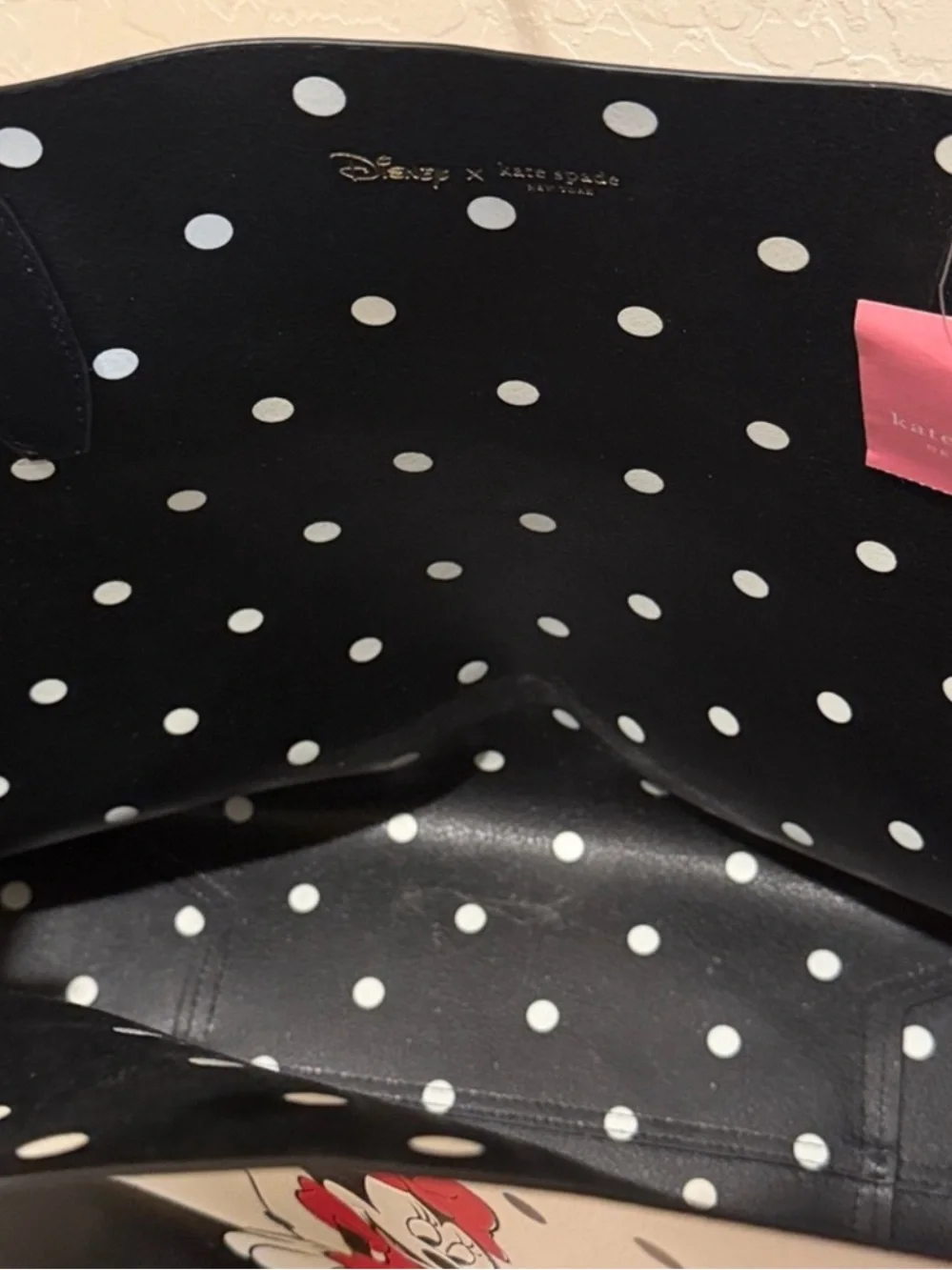 Kate Spade X Disney Minnie Mouse  & Figaro Tote With Pouch. NWT Reversible